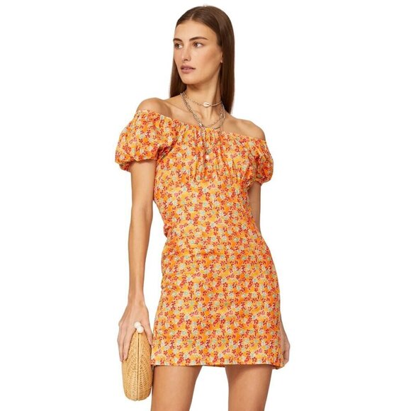 Caroline Constas Calla Mini Dress in Orange Medium Womens floral - Picture 2 of 15